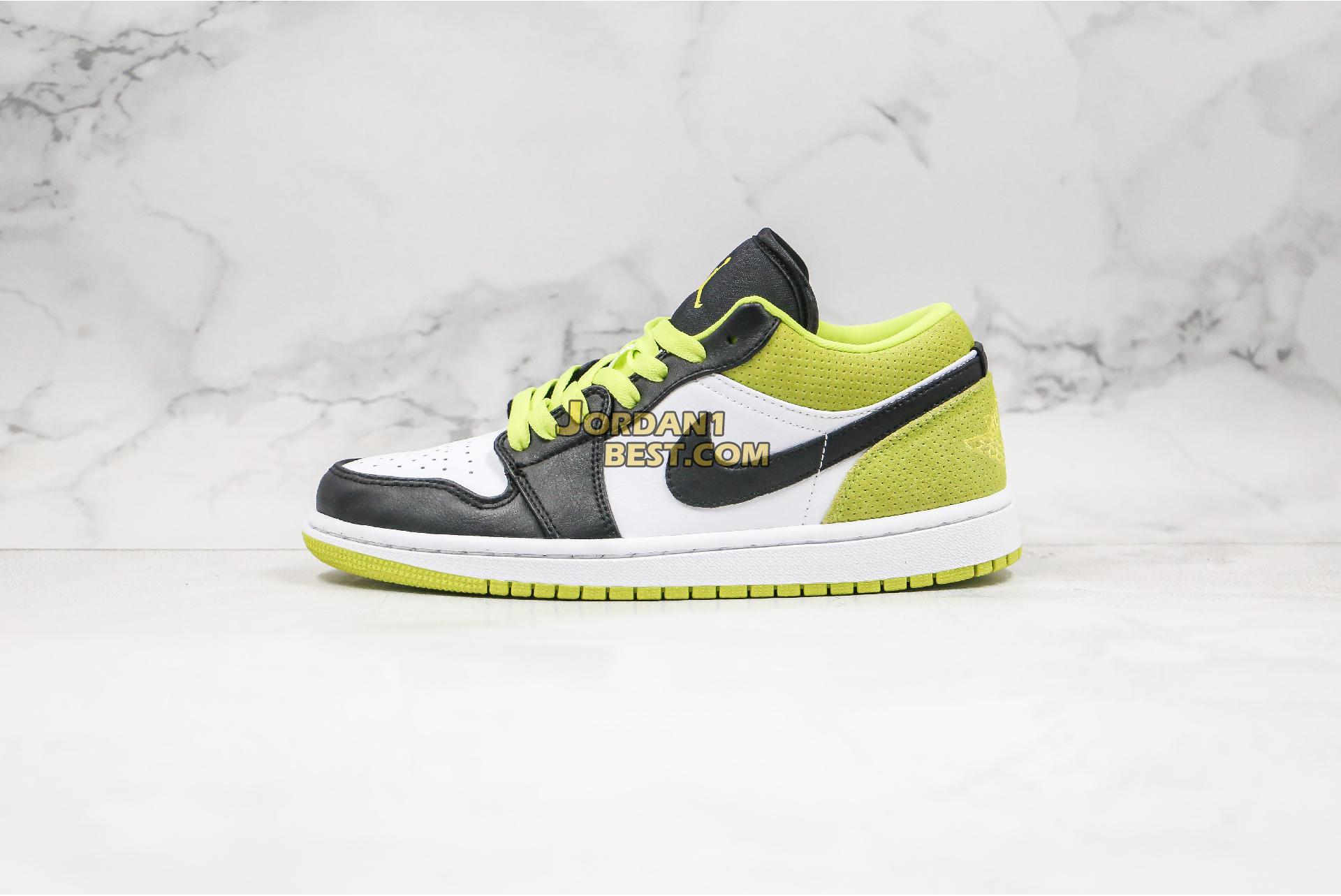 best replicas Air Jordan 1 Low "Black Cyber" CK3022-003 Mens Womens black/cyber-white/grass green Shoes replicas On Wholesale Sale Online