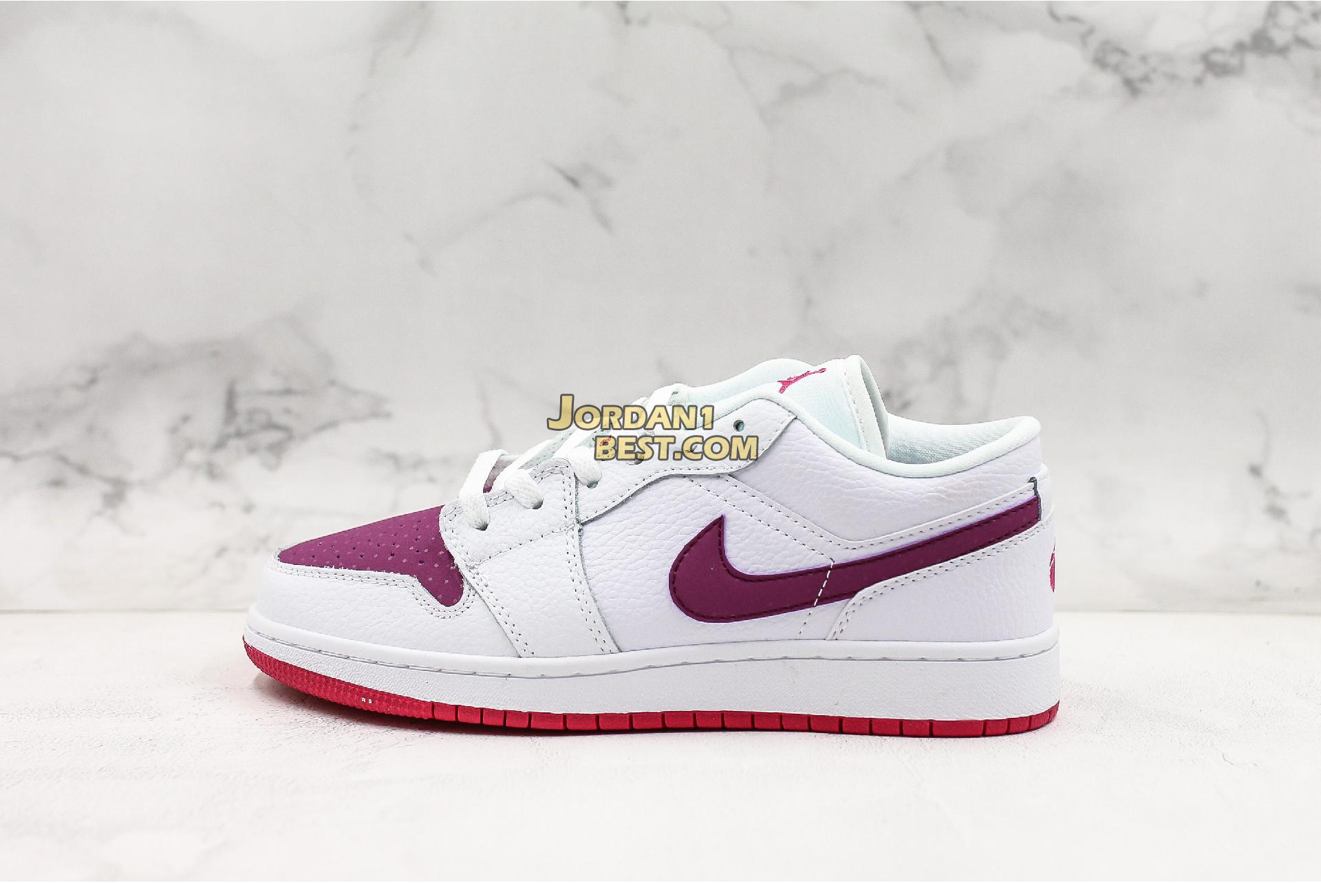 best replicas Air Jordan 1 Low GS "White Berry" 554723-161 Womens white/rush pink-true berry Shoes replicas On Wholesale Sale Online