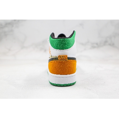 top 3 fake Air Jordan 1 Mid GS "Lucky Green" BQ6931-101 Mens Womens white/laser orange-black-lucky green Shoes replicas On Wholesale Sale Online