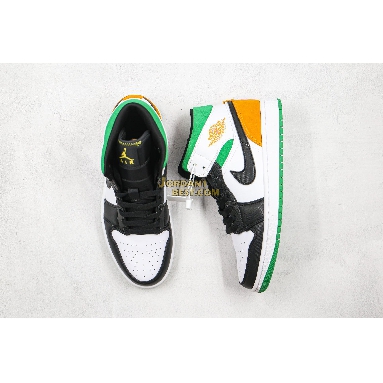 top 3 fake Air Jordan 1 Mid GS "Lucky Green" BQ6931-101 Mens Womens white/laser orange-black-lucky green Shoes replicas On Wholesale Sale Online