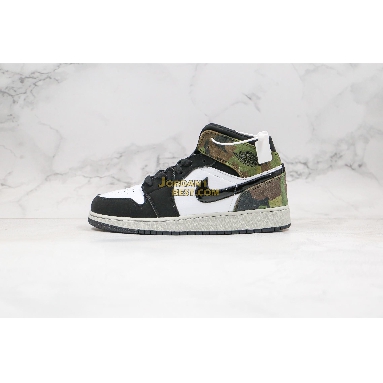 top 3 fake Air Jordan 1 Mid "Camo" CW5490-001 Mens Womens black/white-army olive Shoes replicas On Wholesale Sale Online