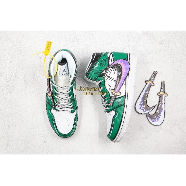 new replicas Air Jordan 1 Mid "One Piece Green" 556298-012 Mens Womens green/white/black/purple Shoes replicas On Wholesale Sale Online