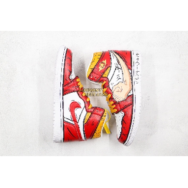 top 3 fake Air Jordan Retro 1 Mid OG "One Piece Luffy fist" 556298-011 Mens Womens red/yellow/white/black Shoes replicas On Wholesale Sale Online