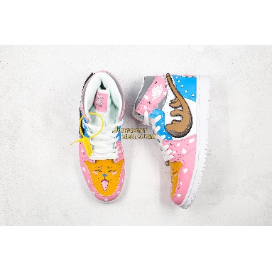 best replicas Air Jordan Retro 1 Mid OG "One Piece Choba" 554725-084 Mens Womens pink/blue/yellow/white Shoes replicas On Wholesale Sale Online