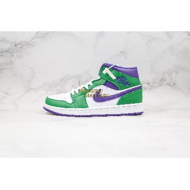 AAA Quality Air Jordan 1 Mid "Hulk" 554724-300 Mens Womens aloe verde/court purple Shoes replicas On Wholesale Sale Online