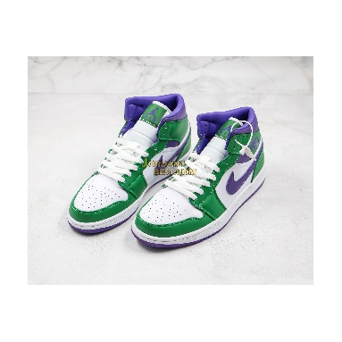 AAA Quality Air Jordan 1 Mid "Hulk" 554724-300 Mens Womens aloe verde/court purple Shoes replicas On Wholesale Sale Online