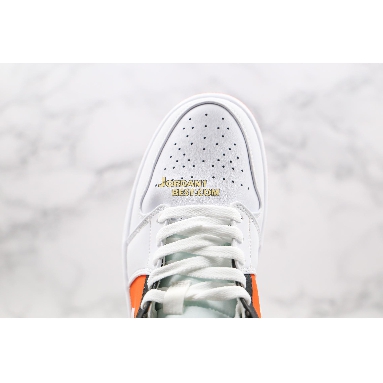 top 3 fake Air Jordan 1 Mid GS "Notebook" 554725-870 Mens Womens orange/volt-black-white Shoes replicas On Wholesale Sale Online