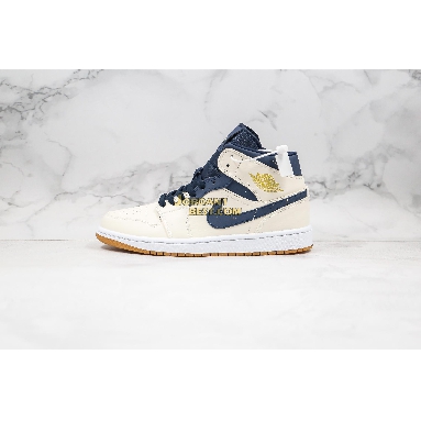 AAA Quality 2019 Air Jordan 1 Mid "Jeter" AH6342-104 Mens Womens sail/bronze-college navy Shoes replicas On Wholesale Sale Online