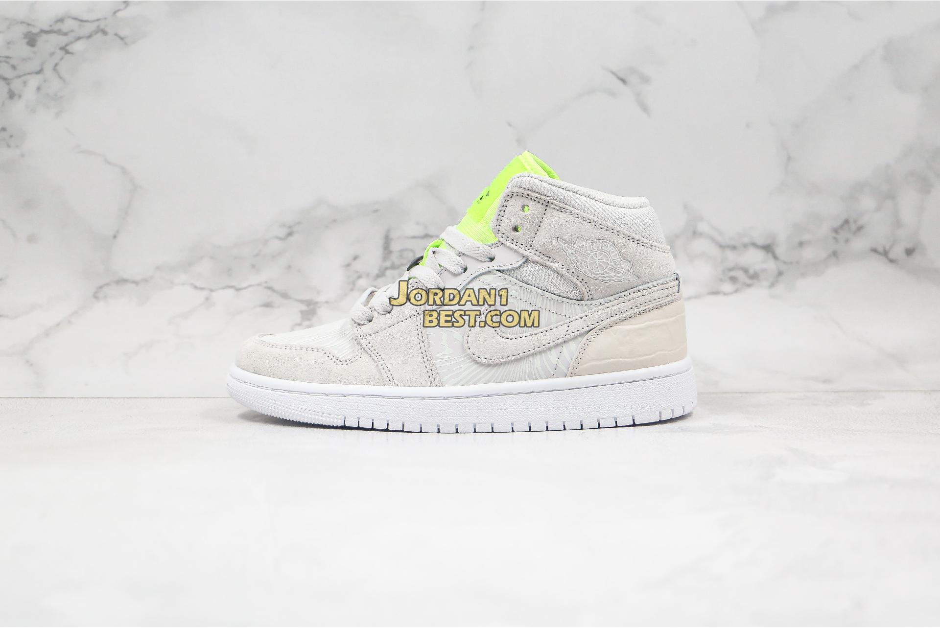 best replicas Air Jordan 1 Mid "Ghost Green" CV3018-001 Mens Womens vast grey/ghost green-white Shoes replicas On Wholesale Sale Online