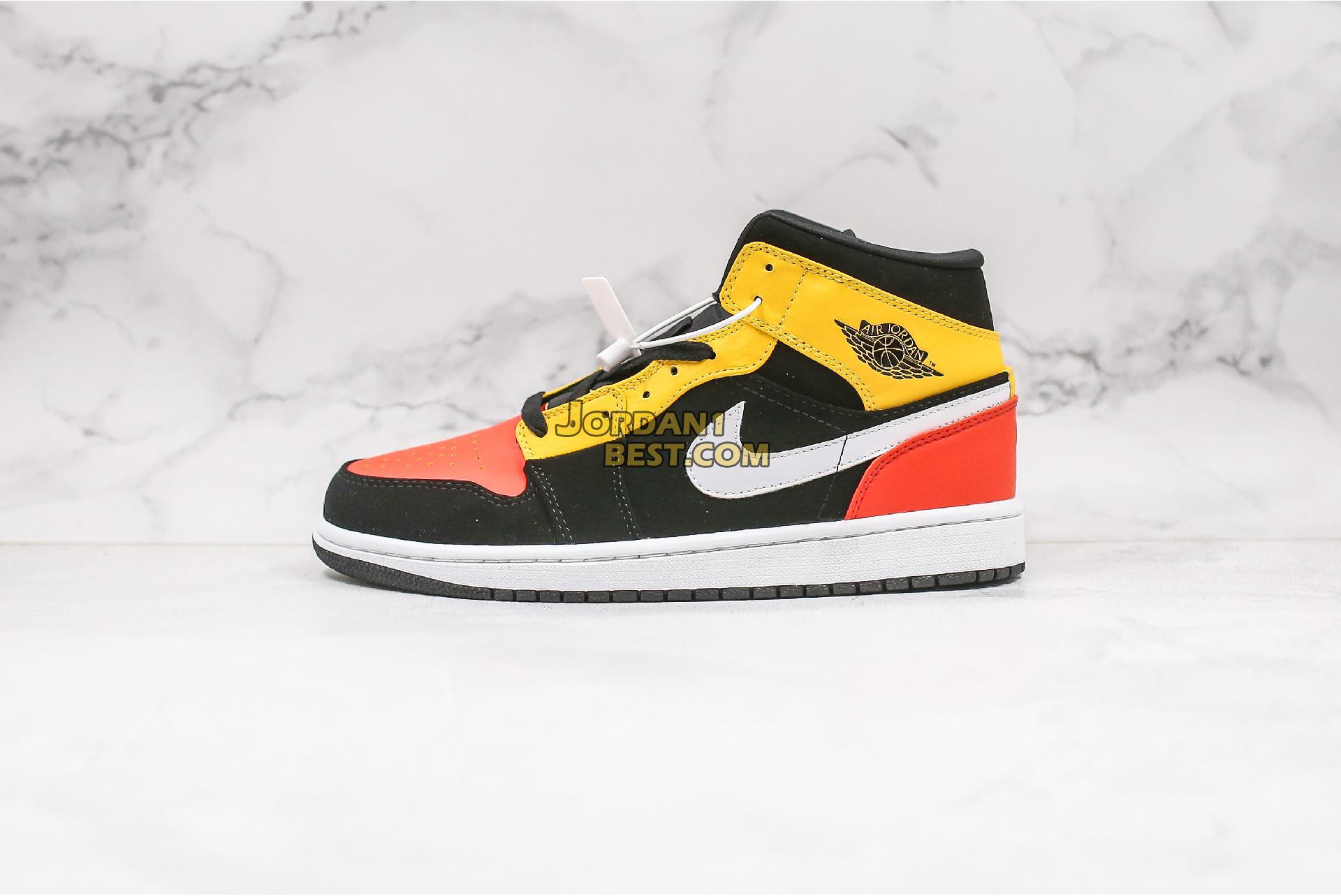 top 3 fake 2019 Air Jordan 1 Mid SE "Amarillo" 852542-087 Mens Womens black/amarillo-white-team orange Shoes replicas On Wholesale Sale Online