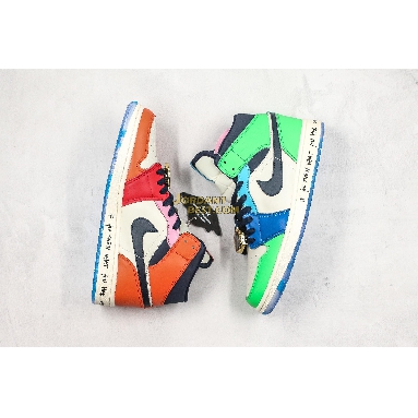 fake Melody Ehsani x Air Jordan 1 Mid "Fearless" CQ7629-100 Mens Womens white/black/half blue/habanero red Shoes replicas On Wholesale Sale Online