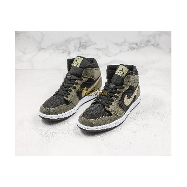 best replicas Air Jordan 1 Mid "Olive" BQ6472-030 Mens Womens black/olive canvas-bone Shoes replicas On Wholesale Sale Online