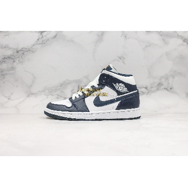 AAA Quality Air Jordan 1 Mid GS "Obsidian" 554725-174 Mens Womens white/metallic gold-obsidian Shoes replicas On Wholesale Sale Online