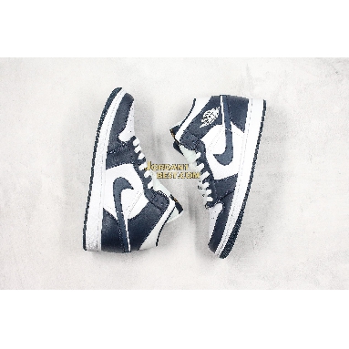 AAA Quality Air Jordan 1 Mid GS "Obsidian" 554725-174 Mens Womens white/metallic gold-obsidian Shoes replicas On Wholesale Sale Online