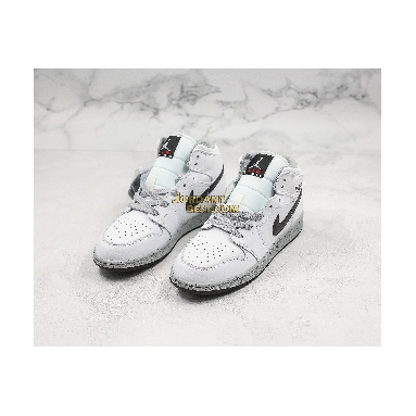 best replicas Air Jordan 1 Retro Mid GS "White Cement" 554725-115 Mens Womens white/black-wolf grey Shoes replicas On Wholesale Sale Online