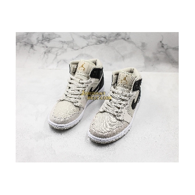 new replicas Air Jordan 1 Retro Mid GS "Light Bone" 554725-023 Mens light bone/metallic gold-black Shoes replicas On Wholesale Sale Online