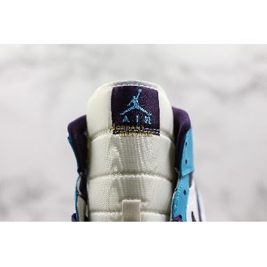 AAA Quality Air Jordan 1 Mid "Hornets" 554724-415 Mens Womens blue lagoon/grand purple-white Shoes replicas On Wholesale Sale Online