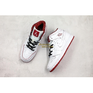 fake Air Jordan 1 Retro Mid GS "White Gym Red" 554725-103 Womens white/gym red-black Shoes replicas On Wholesale Sale Online