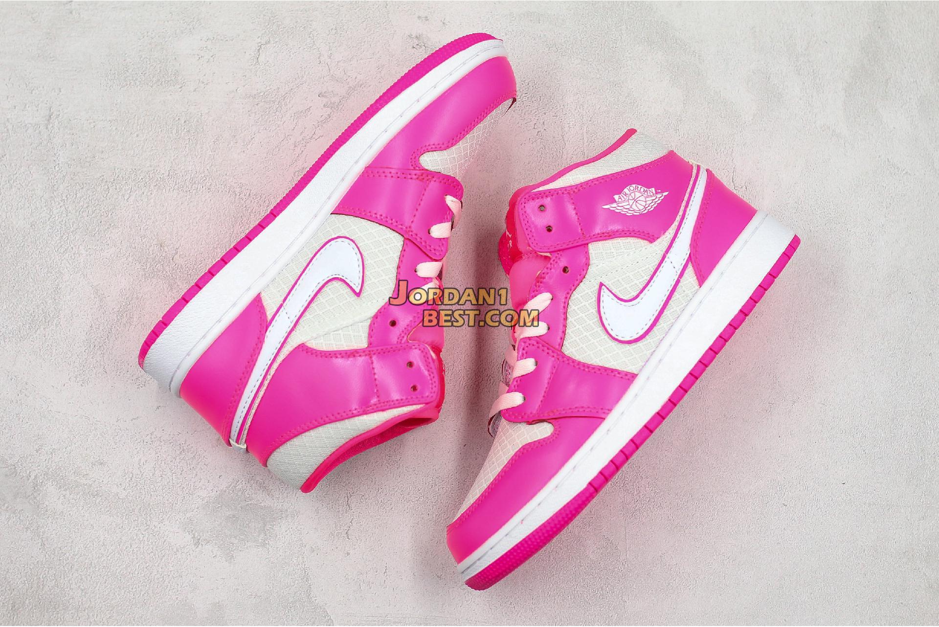 Air Jordan 1 Mid GS "Hyper Pink" 555112-611 Womens