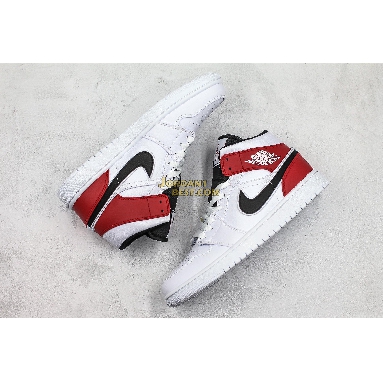 top 3 fake Air Jordan 1 Mid "White Chicago" 554724-116 Mens Womens white/black-gym red Shoes replicas On Wholesale Sale Online