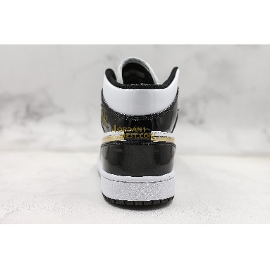 new replicas Air Jordan 1 Mid Patent "Black Gold" 852542-007 Mens black/white-metallic gold Shoes replicas On Wholesale Sale Online