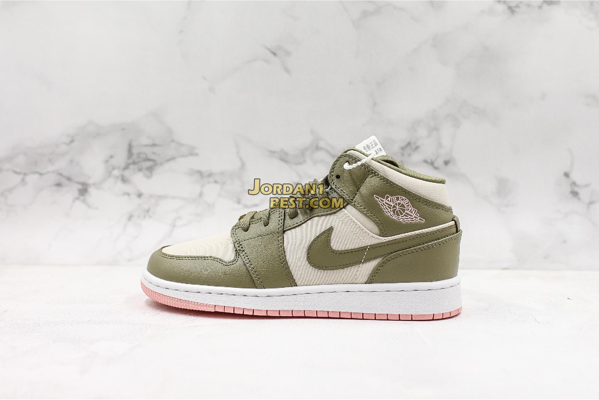 AAA Quality Air Jordan 1 Mid GG "Bleached Coral" 555112-225 Womens trooper/bleached coral Shoes replicas On Wholesale Sale Online