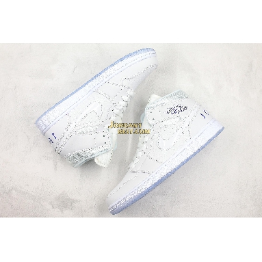 top 3 fake Air Jordan 1 Mid GG "Bleached Coral" BQ6578-100 Mens Womens white/concord white Shoes replicas On Wholesale Sale Online