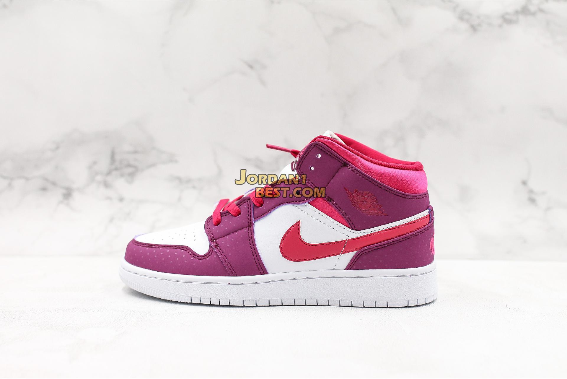 best replicas Air Jordan 1 Mid GS "Rush Pink" 555112-661 Womens true berry/rush pink-white Shoes replicas On Wholesale Sale Online