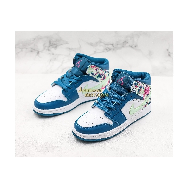 top 3 fake Air Jordan 1 Mid GS "Paint Stroke" 555112-300 Womens green abyss/frosted spruce-white-laser fuchsia Shoes replicas On Wholesale Sale Online