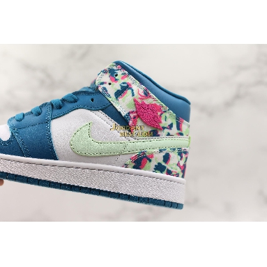 top 3 fake Air Jordan 1 Mid GS "Paint Stroke" 555112-300 Womens green abyss/frosted spruce-white-laser fuchsia Shoes replicas On Wholesale Sale Online
