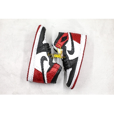 new replicas Air Jordan 1 Retro High "Satin Black Toe" CD0461-016 Mens Womens black-white-varstiy red Shoes replicas On Wholesale Sale Online