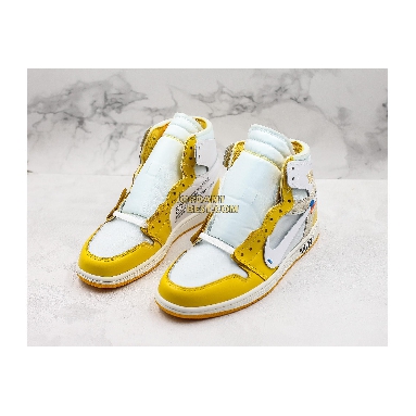new replicas OFF-WHITE x Air Jordan 1 Retro High OG "UNC" AQ0818-149 Mens white/dark powder yellow-cone Shoes replicas On Wholesale Sale Online