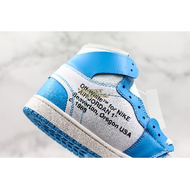 top 3 fake OFF-WHITE x Air Jordan 1 Retro High OG "UNC" AQ0818-148 Mens white/dark powder blue-cone Shoes replicas On Wholesale Sale Online