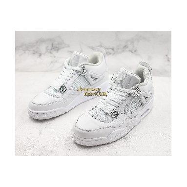 top 3 fake Air Jordan 4 Retro "Pure Money" 308497-100 Mens white/metallic silver-pure platinum Shoes