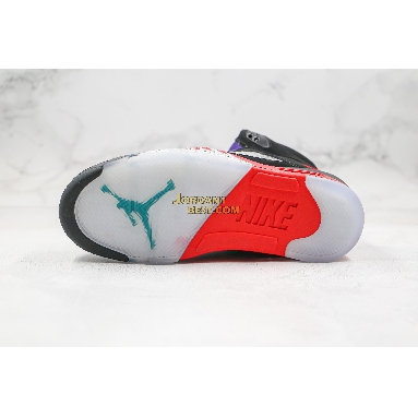 new replicas Air Jordan 5 Retro "Top 3" CZ1786-001 Mens Womens black/new emerald-fire red Shoes