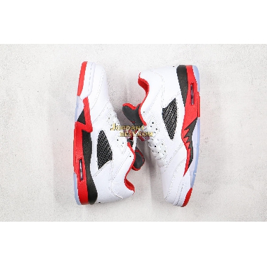 AAA Quality Air Jordan 5 Retro Low GS "Fire Red" 314338-101 Mens white/fire red/black Shoes