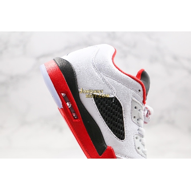 AAA Quality Air Jordan 5 Retro Low GS "Fire Red" 314338-101 Mens white/fire red/black Shoes