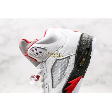 new replicas 2020 Air Jordan 5 Retro "Fire Red" DA1911-102 Mens Womens true white/fire red/black/metallic silver Shoes