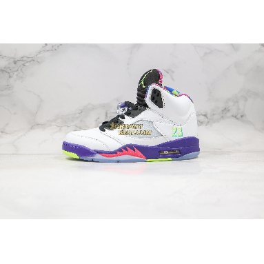 top 3 fake Air Jordan 5 Retro "Alternate Bel-Air" DB3335-100 Mens white/court purple-racer pink-ghost green Shoes