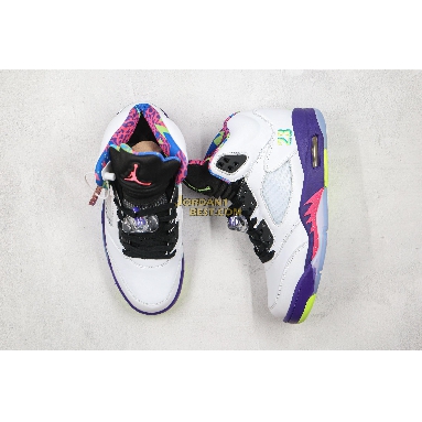 top 3 fake Air Jordan 5 Retro "Alternate Bel-Air" DB3335-100 Mens white/court purple-racer pink-ghost green Shoes