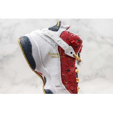 new replicas Air Jordan 6 Rings "Championship Pack" 322992-163 Mens Womens white/varsity red-wheat-midnight navy Shoes