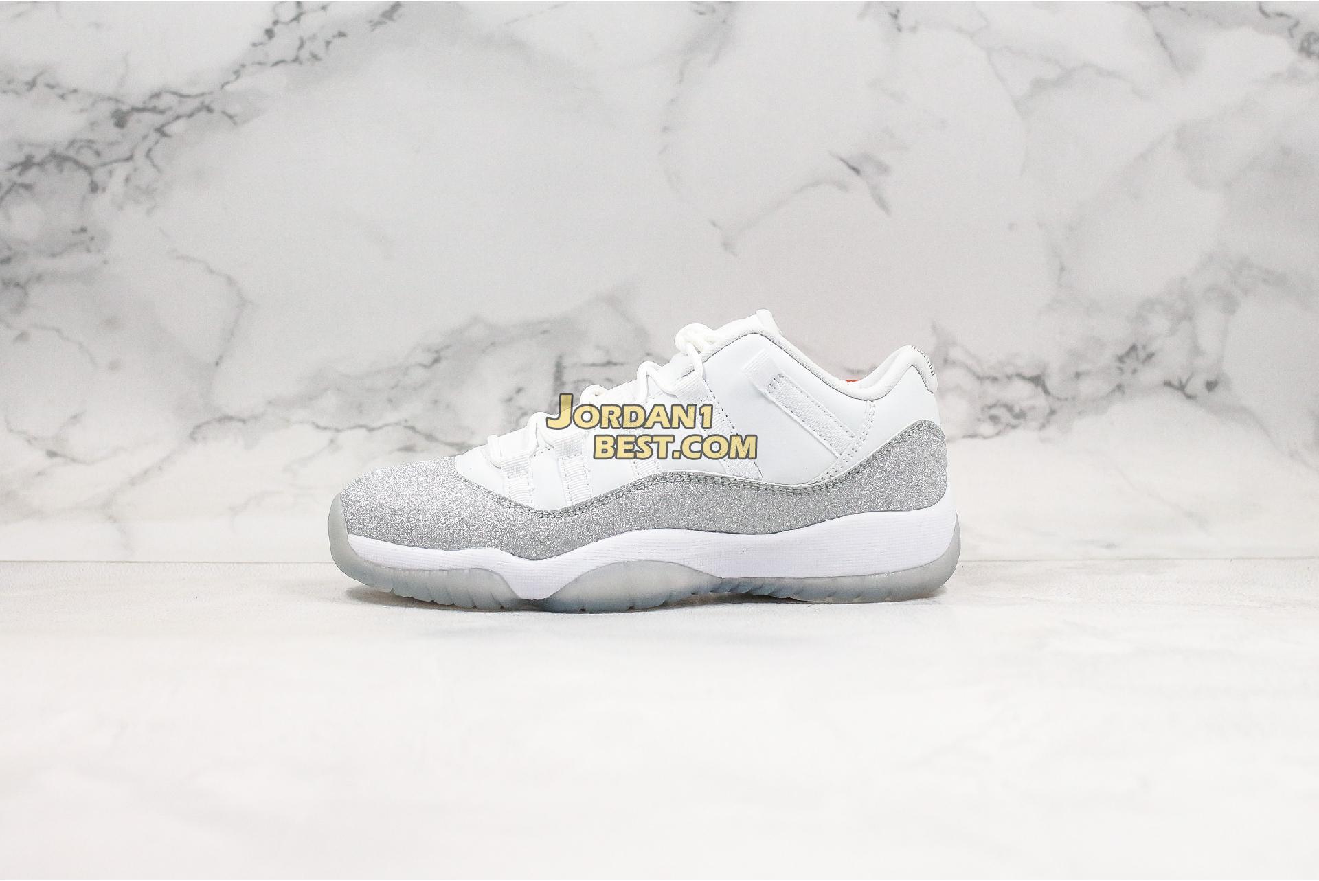 new replicas Air Jordan 11 "Metallic Silver" AH0715-100 Womens white/metallic silver-metallic silver Shoes