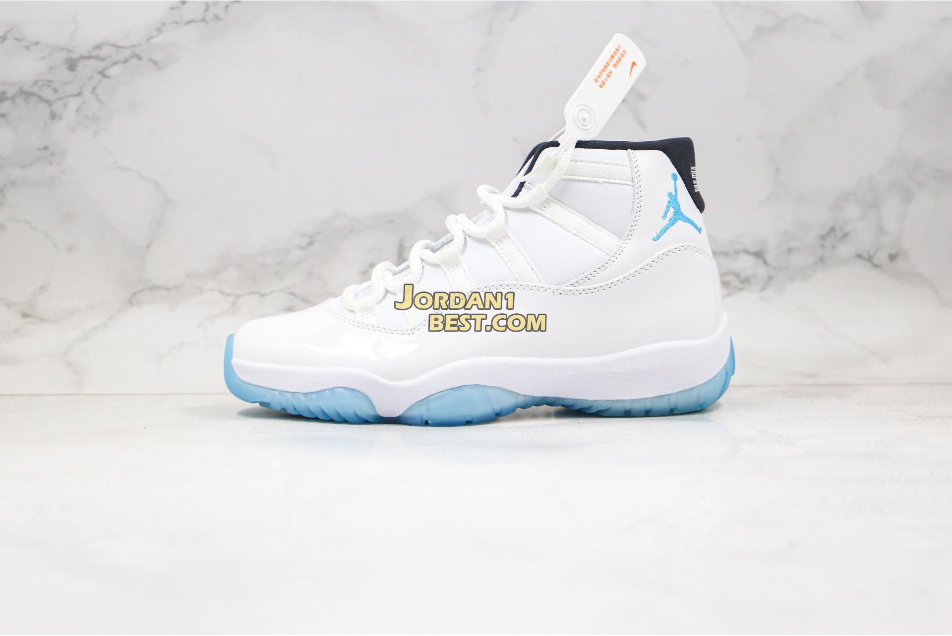 AAA Quality Air Jordan 11 Retro "Legend Blue" 378037-117 Mens white/legend blue Shoes