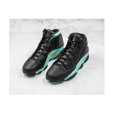 new replicas Air Jordan 13 Retro "Island Green" 414571-030 Mens black/island green-metallic silver Shoes