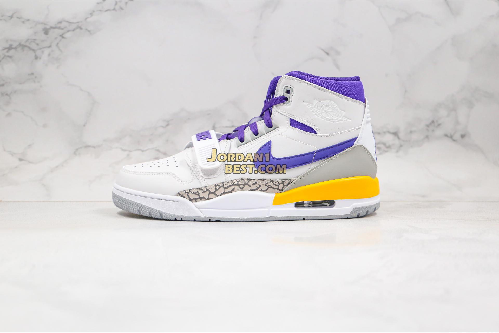 best replicas Air Jordan Legacy 312 "Lakers" AV3922-157 Mens white/field purple-amarillo Shoes