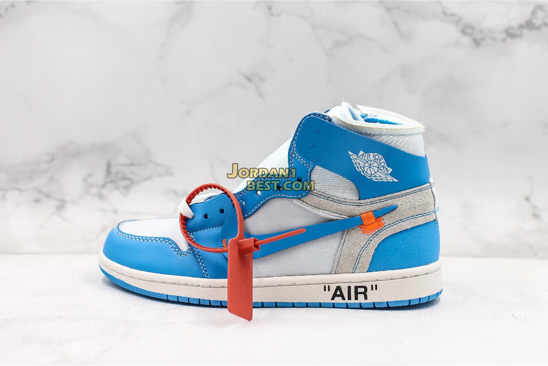 Lærerens dag Kvadrant Hover top 3 fake OFF-WHITE x Air Jordan 1 Retro High OG "UNC" AQ0818-148 Mens  white/dark powder blue-cone Shoes replicas On Wholesale Sale Online